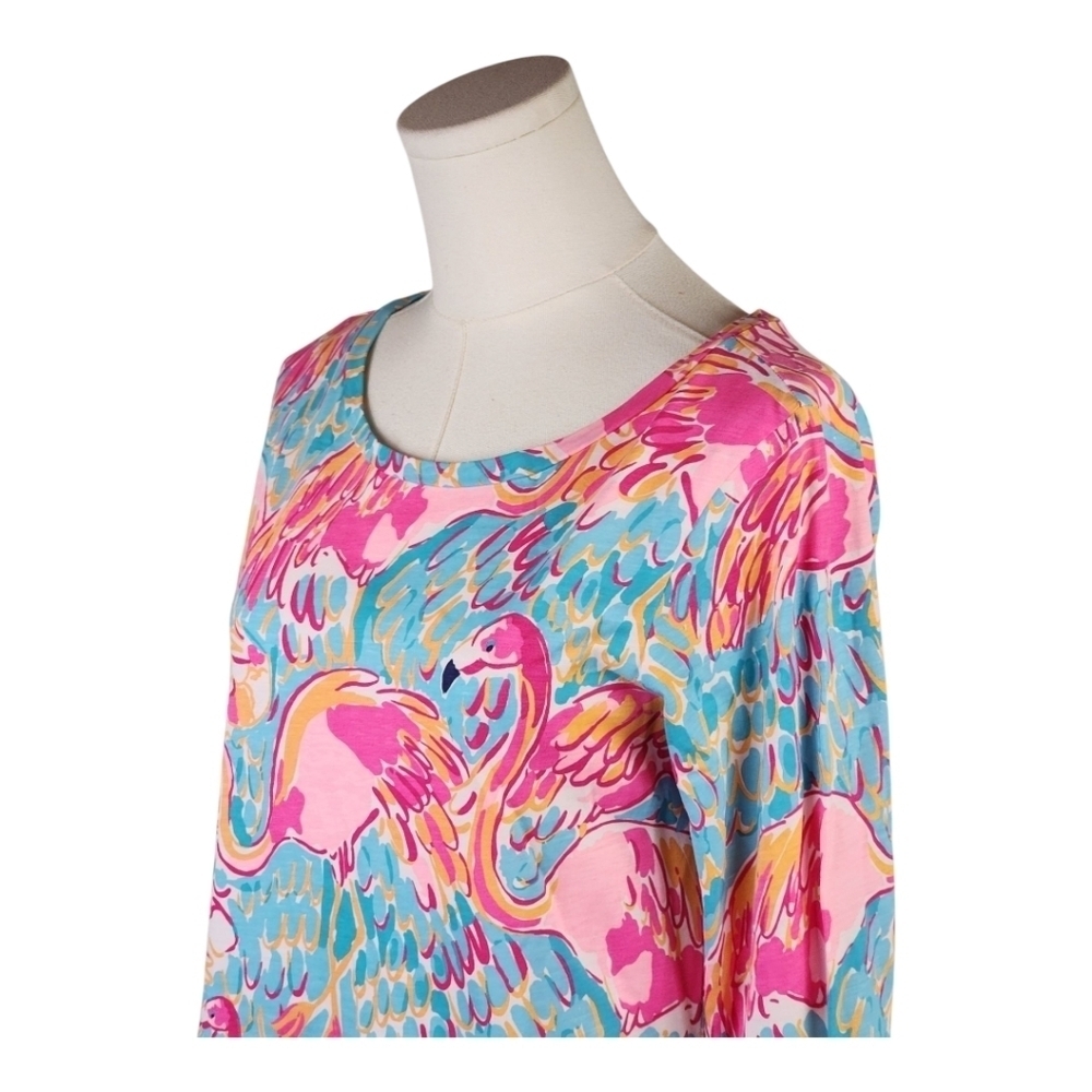 Lilly Pulitzer Flamingo Linden Dress S Peel & Eat Print 3/4 Sleeve Shift - Picture 3 of 10